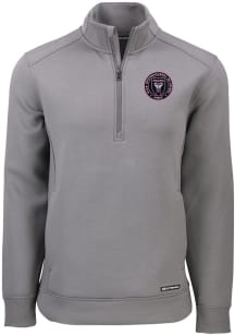 Cutter and Buck Inter Miami CF Mens Graphite Roam Long Sleeve Qtr Zip Pullover