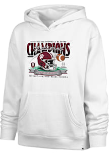 47 Indiana Hoosiers Womens White 2025 CFP National Champions Naomi Hooded Sweatshirt