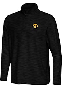Antigua Iowa Hawkeyes Mens Black Swell Long Sleeve Qtr Zip Pullover