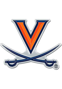 Virginia Cavaliers Colored Chrome Free Form Car Emblem - Orange