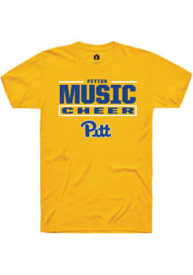 Peyton Music Rally Mens Gold Pitt Panthers NIL Stacked Box Player T Shirt