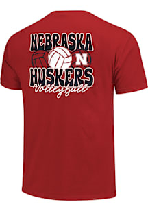 Nebraska Cornhuskers Womens Red Volleyball Stack Short Sleeve T-Shirt