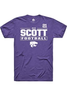 jojo scott Rally Mens Purple K-State Wildcats NIL Stacked Box Player T Shirt