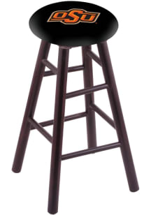 Oklahoma State Cowboys Round Cushion Maple Pub Stool - Brown