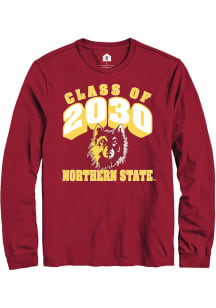 Rally Northern State Wolves Maroon Class of 2030 Long Sleeve T Shirt
