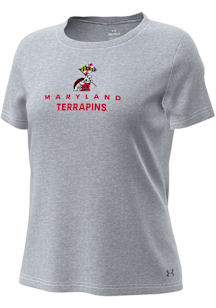 Under Armour Maryland Terrapins Womens Grey Tech Short Sleeve T-Shirt