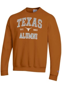 Champion Texas Longhorns Mens Burnt Orange Est Alumni Powerblend Long Sleeve Crew Sweatshirt