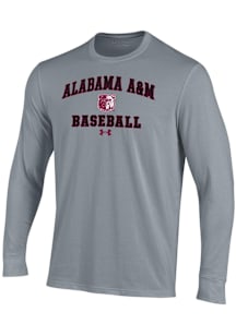 Under Armour Alabama A&M Bulldogs Grey Baseball Performance Long Sleeve T Shirt