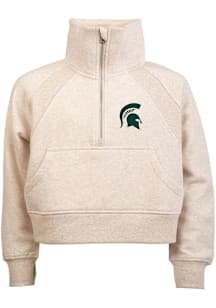 Michigan State Spartans Girls Natural Dawn 1/4 Zip LS Tops Qtr Zip