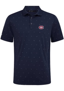 Levelwear Montreal Canadiens Mens Navy Blue Vision Embroidered 3D Patch Short Sleeve Polo