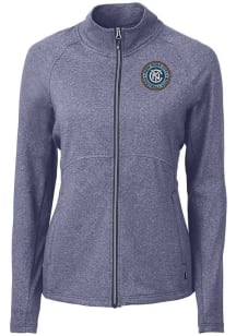 Cutter and Buck New York City FC Womens Navy Blue Adapt Eco Knit Light Weight Jacket