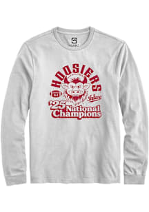 Summit Sportswear Indiana Hoosiers White Vintage 2025 National Champions Long Sleeve T Shirt