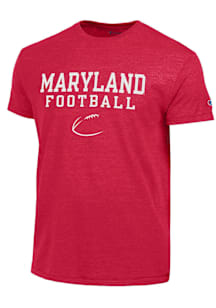 Champion Maryland Terrapins Red Football Football Short Sleeve Fashion T Shirt