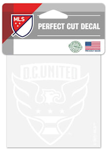 DC United 4x4 Perfect Cut White Auto Decal - White