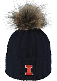 LogoFit Illinois Fighting Illini Navy Blue Alps Pom Womens Knit Hat