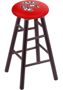 Brown Wisconsin Badgers Mascot Round Cushion Maple Pub Stool