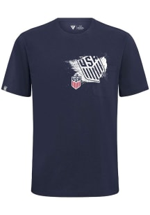 Levelwear USMNT Navy Blue Focal Blasted Short Sleeve T Shirt