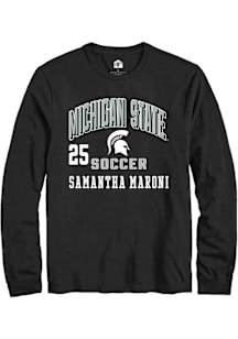 Samantha Maroni Michigan State Spartans Black NIL Arch Logo Long Sleeve Player T Shirt