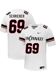 JP Schrieber Nike Mens White Cincinnati Bearcats NIL Name And Number Football Jersey