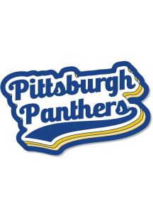Blue Pitt Panthers 3.5&quot; Varsity Script Rugged Stickers