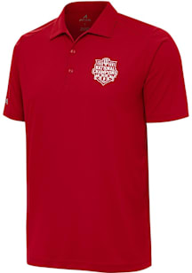 Antigua Indiana Hoosiers Mens Crimson 2025 CFP National Champions Tribute Short Sleeve Polo