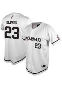 Brendin Oliver Genuine Collective Mens White Cincinnati Bearcats NIL Jersey