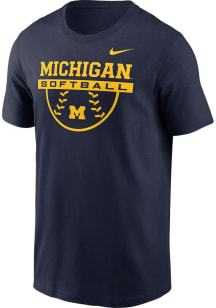 Michigan Wolverines Blue Nike Dedication Softball Short Sleeve T Shirt
