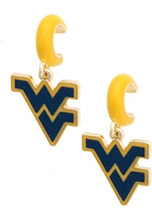 West Virginia Mountaineers Logo Hoop Womens Earrings