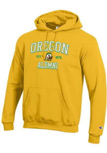 Mens Oregon Ducks Yellow Champion Est Alumni Powerblend Hooded Sweatshirt