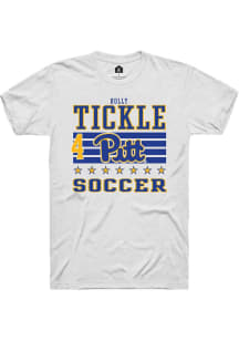 Holly Tickle Rally Mens White Pitt Panthers NIL Striped Player T Shirt