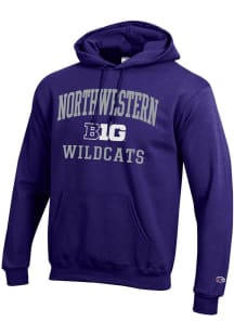 Mens Northwestern Wildcats Purple Champion Big Ten Powerblend Hooded Sweatshirt