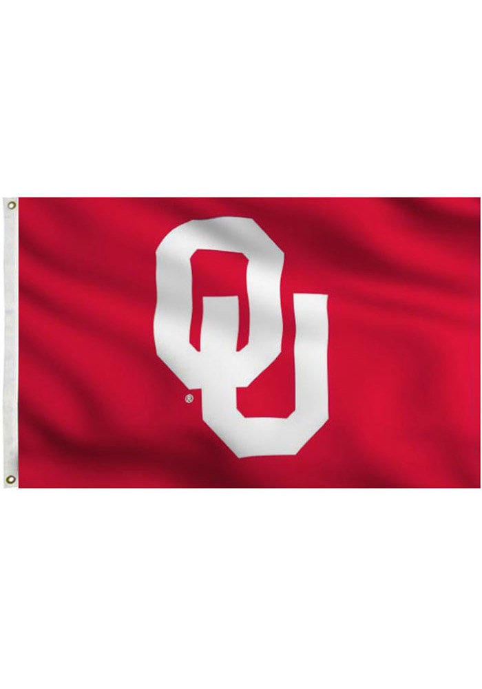 Oklahoma Sooners 3x5 Red Grommet Crimson Silk Screen Grommet Flag