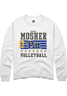 Brooke Mosher Rally Mens White Pitt Panthers NIL Striped Player Crew