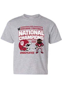 Summit Sportswear Indiana Hoosiers Youth Grey 2025 College Football National Champions Undefeated..