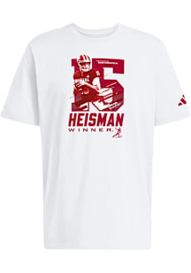 Fernando Mendoza Indiana Hoosiers White 2025 Heisman Trophy Winner Short Sleeve Player T Shirt
