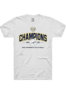 Summit Sportswear Toledo Rockets White MAC 2025 Volleyball Champions Short Sleeve T Shirt