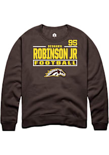 DeShawn Robinson Jr Western Michigan Broncos Mens Brown Football NIL Stacked Box Player Crew