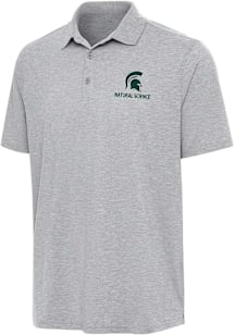 Antigua Michigan State Spartans Mens Grey Par 3 Natural Science Short Sleeve Polo