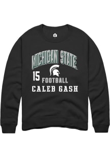 Caleb Gash Rally Mens Black Michigan State Spartans NIL Arch Logo Crew Sweatshirt