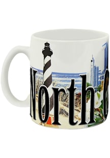 North Carolina Color Relief Ceramic Mug - White