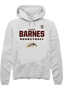 Sharod Barnes Western Michigan Broncos Mens White NIL Stacked Box Player Hood