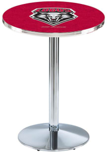 New Mexico Lobos Chrome Round Base Pub Table
