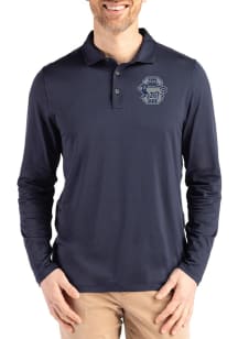 Mens Penn State Nittany Lions Navy Blue Cutter and Buck Vault Coastline Long Sleeve Polo Shirt