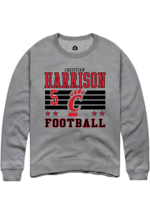 Christian Harrison Rally Mens Grey Cincinnati Bearcats NIL Striped Player Crew