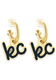 Kansas City EB &amp; Co Script Initial Huggie Hoop Womens Earrings