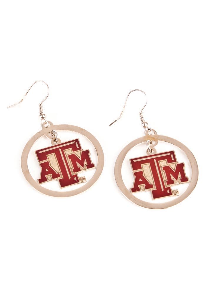 Texas A&M Aggies Floating Hoop Womens Earrings