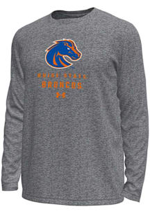 Under Armour Boise State Broncos Grey Stacked Logo Tech Stretch Long Sleeve T-Shirt