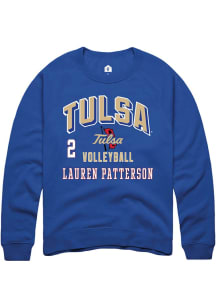 Lauren Patterson Rally Mens Blue Tulsa Golden Hurricane NIL Arch Logo Player Crew