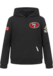 Pro Standard San Francisco 49ers Boys Black Classic Chenille Long Sleeve Hooded Sweatshirt