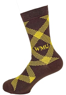 Cotton Dress Western Michigan Broncos Mens Dress Socks - Yellow